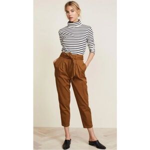 Free People Hi-Waist Belted Pegged 90's Pant in Maize Brown